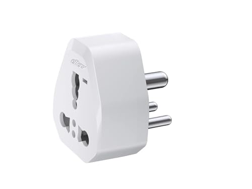 Image of Elleys Zico 3 pin Socket US Converter for India (USA, UK, China) Australia to India Plug Converter - Type D Plug Adapter 6A / 13amp - 240V 2pin 3pin Socket Travel Adapter for Home, Office - 4 Pcs