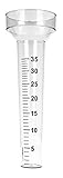 Lantelme Regenmesser mit Erdspieß Set Garten Niederschlagsmesser Metall Erdspieß Kunststoff Glas Regenmenge (Ersatzglas transparent)
