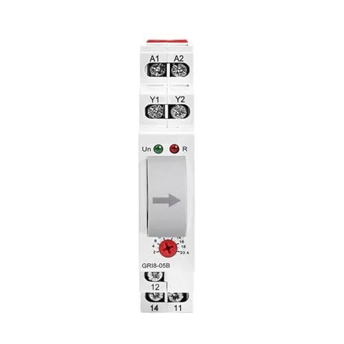 Relé de monitoreo de corriente 2A-20A GRI8-05B protección sobrecorriente baja corriente AC24V-240V 5