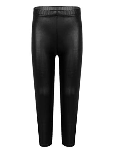 Little Girls Faux PU Leather Leggings Pants with Thick Fleece Lined Winter Warm Stretch Tights Athletic Wear2