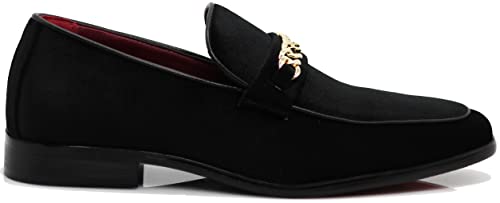 Image of Enzo Romeo Plum05 Men's Dress Loafers Elastic Slip on with Buckle Fashion Shoes