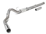C&L 4-Inch Single Exhaust System with Polished Tip; Side Exit Compatible For...