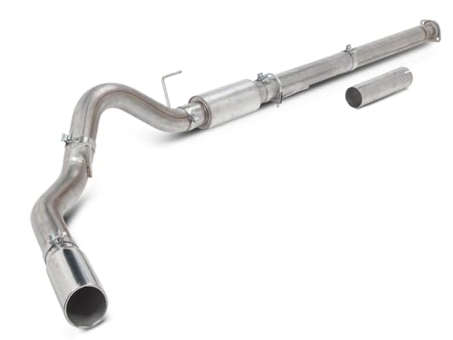 C&L 4-Inch Single Exhaust System Polished Tip; Side Exit