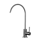 YWJFSA Wasserhahn Küche Edelstahl Einhebel Wasserfilter Wasserhahn 360° Schwenkbar,Gungrau