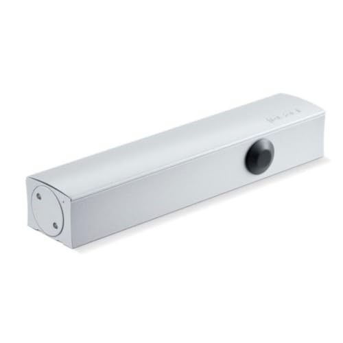 Geze Türschließer TS 5000 silber ohne Gleitschiene EN 2-6 für einflügelige Türen bis 1400 mm Flügelbreite mit Öffnungsdämpfung, Stufenlos von vorn einstellbare Schließkraft- 28,7x4,7x6cm