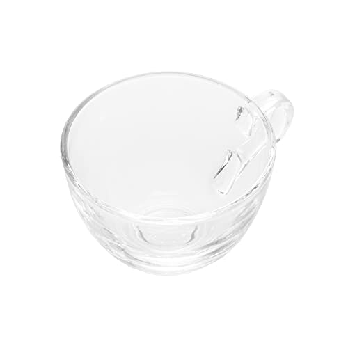 Conjunto 6 Xícaras de Chá de Cristal com Prato em Madeira Teca Coração 190ml - Wolff Craft