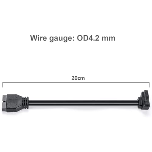 Image of SATA USB Extension Cable - USB3.0 Motherboard Front 19 Pin Male to Female Extension Cable 18cm High-Speed Connection (The Interface Faces Outward)-Black