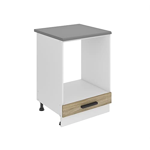 BELINI Meuble de Cuisine Bas avec Plan de Travail - Taille: 51,6 x 60 x 85 cm - Petit Meuble - sans Porte - Couleur : chêne Sonoma