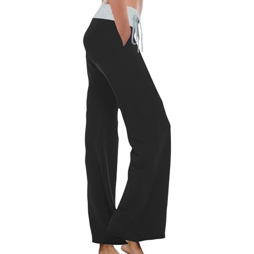 Color Block, ajuste solto, para mulheres, verão, outono, treino, academia, ioga, corte alto, flare,