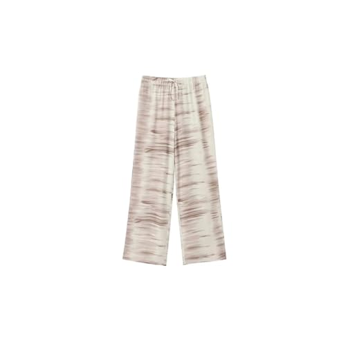 Women's Irregular Hem Backless Tie-Dye Top Beach Casual Trousers Two-Piece Set Pants M