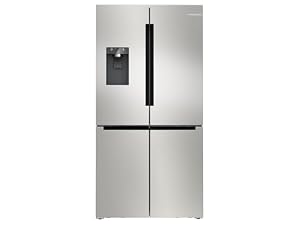 Bosch KFD96APEA, Serie 6, Smarter XXL-French Door Kühlschrank, 183 x 90, 5 cm, 375 L Kühlen & 199 L Gefrieren, NoFrost, Eis- und Wasserspender, VitaFresh für längere Frische, Gebürsteter Stahl