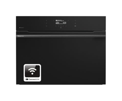 Hisense BIM406A8B Horno combinado 45,5 cm, eléctrico, empotrado, modo pizza 300°, función AirFry, pantalla Vision Plus TFT, programas automáticos, Even Bake,