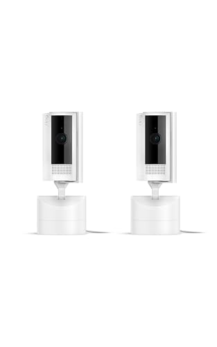 Image of Ring Pan-Tilt Indoor Cam (newest model), See all around your home or business with 360° pan coverage, HD video, plus Two-Way Talk, 2-pack, White