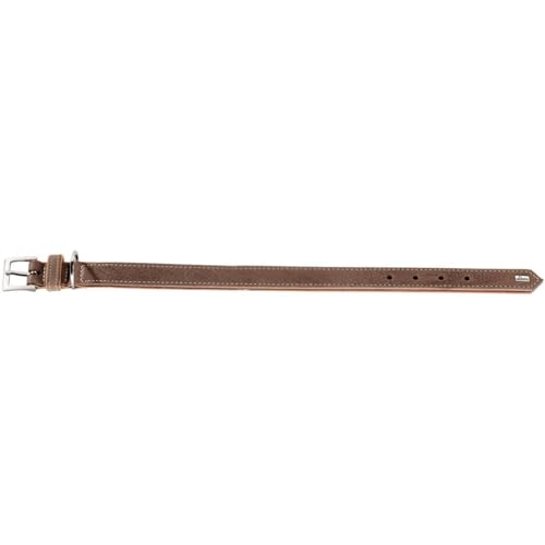 HUNTER Hundehalsband PORTO, Farbe: tabak/cognac, pflanzlich gegerbtes Olivenleder®, besonders weich & griffig, fellschonend & robust, in Handarbeit gefertigt, Größe: 60