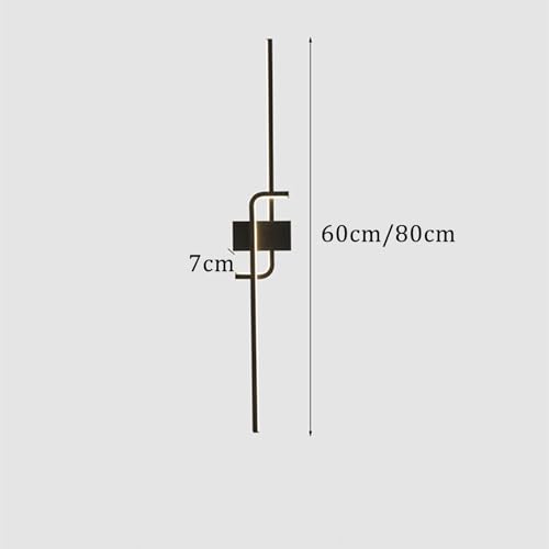 Aplique de pared LED de 60cm con mando regulable en aluminio negro 3