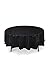 10 Pack 84" Round Plastic Table Cover, Plastic Table Cloth Reusable (PEVA) (Black)
