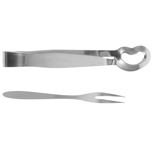 LALADEFIEE Lot de Pinces Escargot Inox Résistantes Chaleur avec Fourchette Pratique Ustensiles de Cuisine Ergonomiques pour Fruits de Mer et Escargots pour Maison et Restaurant
