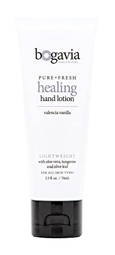 Bogavia Healing Hand Lotion | Moisturizing Hand Cream For Dry, Cracked, Calloused Hands And Knuckles | Aloe Vera, Tangerine And Shea Butter | Vegan, Gluten Free, No Artificial Preservatives #TOP16
