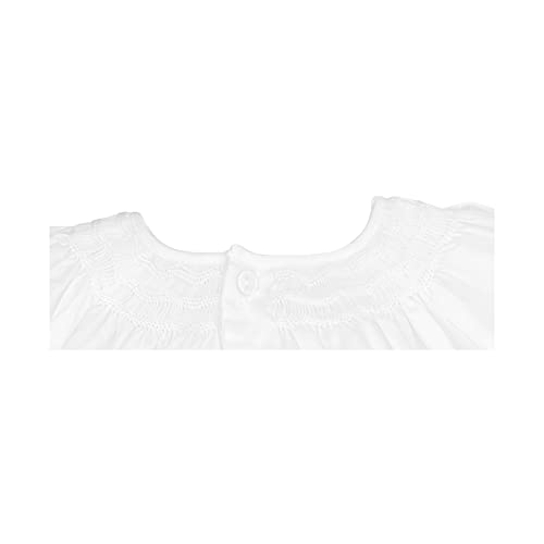 Baby Girls' Daygown with Wave Smocking, White4