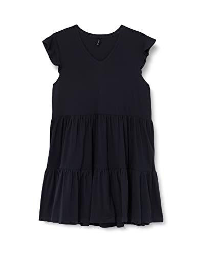 Only Onlmay Cap Sleeves Frill Dress Noos Robe, Bleu Nuit, XXL Femme
