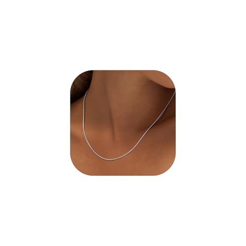 PROSTEEL Round Snake Chain Necklace for Women, 14K Gold/Rose Gold/Silver/Black Chain with Lobster Clasp, 1MM/1.2MM/1.5MM/2MM Womens Gold Necklace Thin Non Tarnish Trendy Jewlry Gifts 22 inch