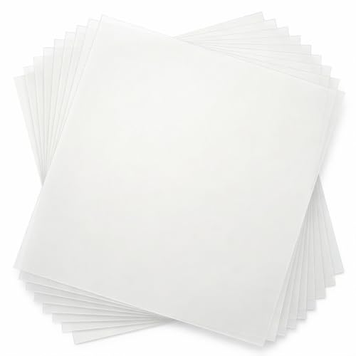 Ryqoru Blank Mylar Stencil Sheets 10 Pack 12 x 12 Inch 7 Mil Milky Translucent PET Plastic Sheets for Cutting Machines Laser Cutting Reusable Template Material