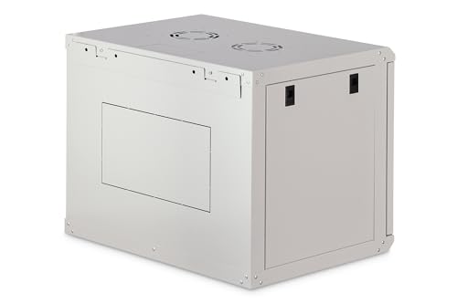 DIGITUS Netzwerk-Schrank 19 zoll 9 HE - Wandmontage - 450 mm Tiefe - Traglast 60 kg - Dynamic Basic - Glastür - Grau