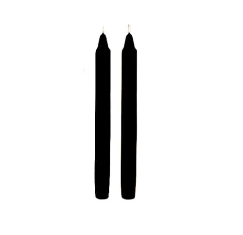 Juego de 2 velas decorativas estriadas Dorica – Color Negro – Duración 8 horas – Diámetro 2,5 cm Altura 25 cm