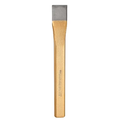 Image of sourcing map Cold Chisel 20mm Wide 200mm Long Alloy Steel High Hardness Heat Treated Heavy Duty Flat Cold Chisel for Cutting Rivets Iron Steel Bronze Copper Rods Bolts, Gold Gray