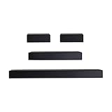 Melannco Floating Wood Shelves, Set of 4, Black