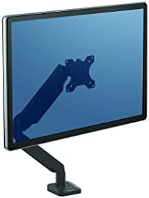 Fellowes Platinum Series Single Monitor Arm - Ergonomic VESA Compliant Gas Spring Adjustable Stand with Tilt, Swivel, Rotation Functions and USB Ports, Max Monitor Size 30", Max Weight 9KG - White