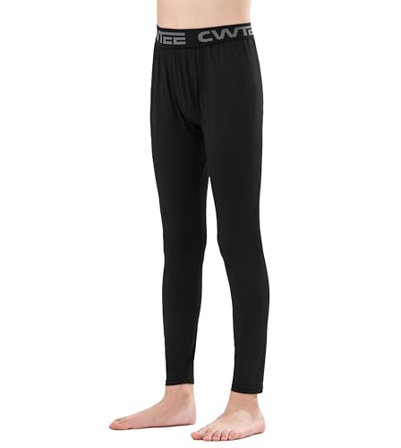 Boy's Compression Pants Full Length Athletic Leggings 1 or 3 Pack Running Hockey Baselayer Tights