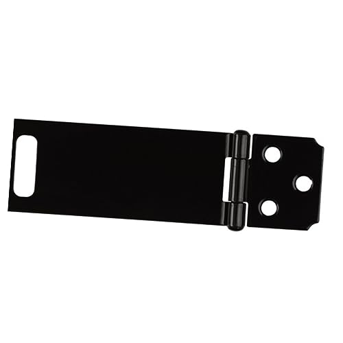 Image of 5pc Iron Padlock Hasp Door Clasp Latch for Gates Cabinets and Sheds Black Locking Concealed Screws for Enhanced Security
