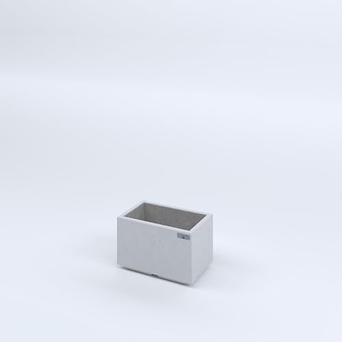 FIORIERE IN CEMENTO LISCE RETTANGOLARI PIEDINI ACQUASTOP CM40X25X25H BIANCO