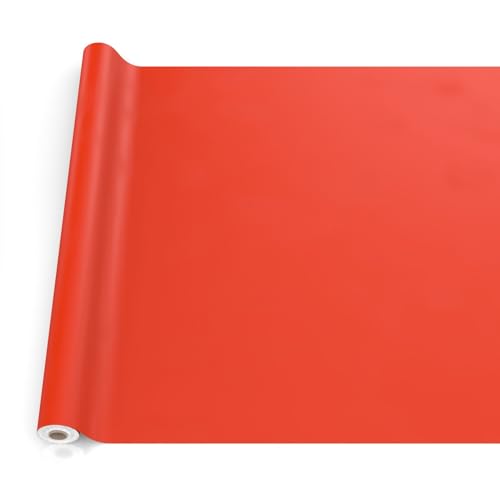 Nappe en Toile cirée, Lavable, pour Table de Jardin, extérieur et intérieur, Bord coupé, Rouge, 200 x 140 cm