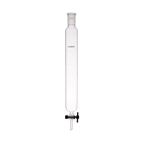 Laboy - laboy chromatographie en verre Colonne 24/40 avec PTFE Robinet d'arrêt 46 mm en colonne O.D. et 305 mm en longueur efficace