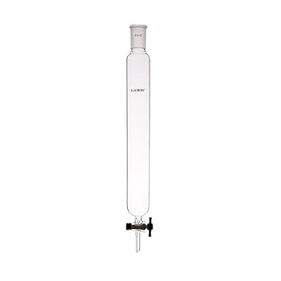 Laboy Glass Chromatography Column with 24/40 Joint, 46 mm O.D. and 305 mm Effective Length, PTFE Stopcock for Flash & Preparative Chromatography, Borosilicate 3.3 Lab Glassware