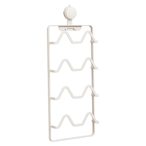 Porte-pantoufles mural blanc 4 niveaux support ventouse peu encombrant