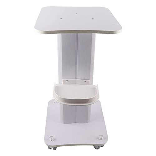 Chariot de Salon Roulant à 4 Roues, Plateau de Chaque côté, Design élégant, Facile à Installer, Idéal pour Salon de beauté et de Coiffure