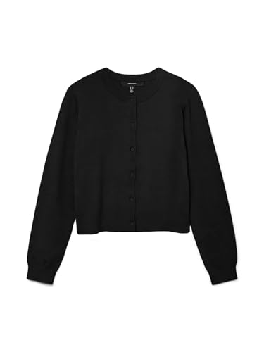 VERO MODA Chaqueta de Punto para Mujer VMVICKY, Negro, S