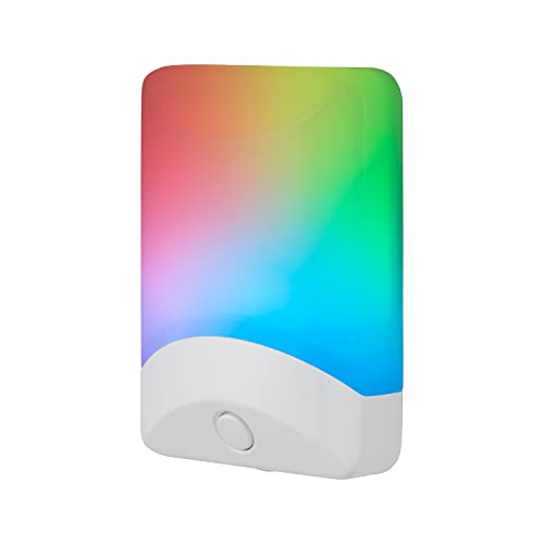 GE Color-Changing LED Night Light, Plug Into Wall, Dusk to Dawn Sensor, for Bathroom, Childrens Room, Nursery, 4 Pack, White, 50860