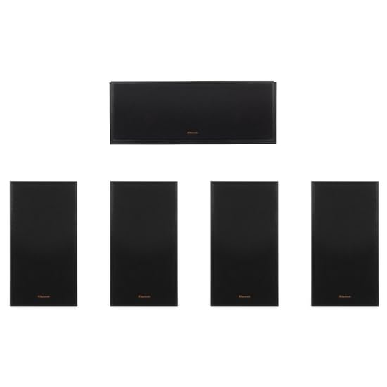 Image of Klipsch R-51M Bookshelf Speakers (2 Pairs) with R-52C Center Channel Home Speaker (Black) Bundle