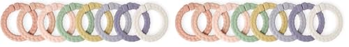 Image of Itzy Ritzy Linking Ring Set; Set of 8 Braided, Rainbow-Colored Versatile Linking Rings; Attach to Baby's Car Seat, Stroller & Activity Gym to Keep Toys Nearby; Pink Rainbow (Pack of 2)