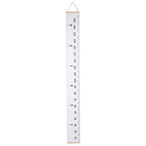 Children Height Measuring Growth Chart Wall Ruler for Kids Room Decor Wood Frame + Cloth Lightweight Cool Gray 76.8 x 7.9in (General)