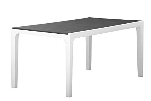 Keter 17201231 Kunststoff Tisch Harmony, Esstische in Holzoptik, Keter Gartentisch, grau, 160,5 x 94,5 cm