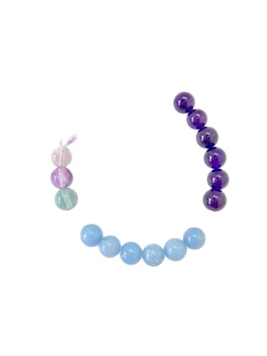 Bracelet en améthyste et sélénite fine avec fermoir en argent 925 sterling
