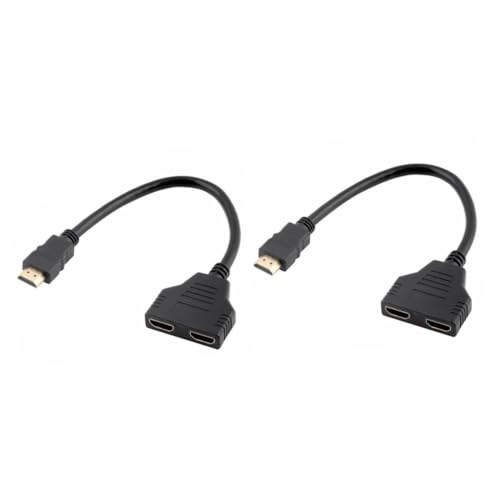 Angoily 2pcs Video Splitter Dual Monitor Adapter Male to Female for Lcd Tv Support Resolution Replacement Cable