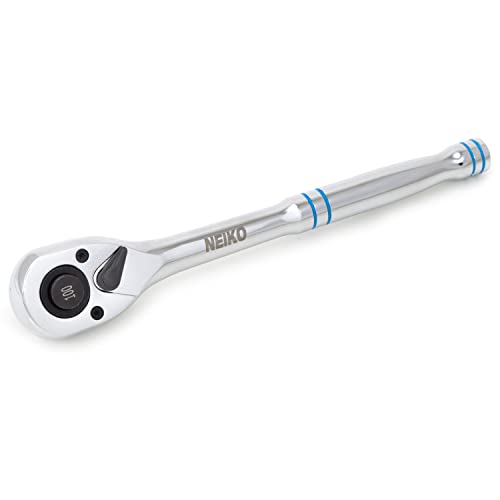 Image of Neiko 03117A 1 /2 Inch Ratchet Wrench, 100-Tooth Reversible Ratchet, 3.6 Degree, Quick Release 1 /2 Drive Ratchet, 10 inch Long Handle Ratchet, Oval Head Socket Wrench, CR-V Steel Half Inch Rachet Wrench