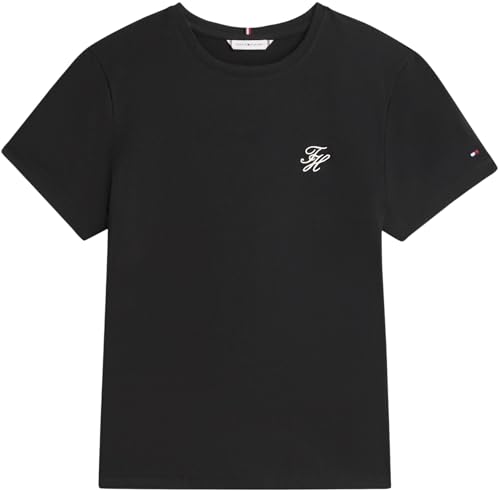 Tommy Hilfiger Damen T-Shirt Kurzarm Script Regular Fit, Schwarz (Black), XL – Ansicht 6