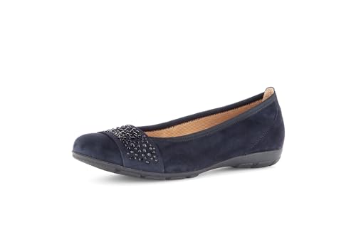 Gabor Damen Klassische Ballerinas, Frauen Flats,Abendschuhe,Slip-ons,klassisch elegant,Ballerinen,Pumps,Halbschuhe,flach,Atlantik,38 EU / 5 UK